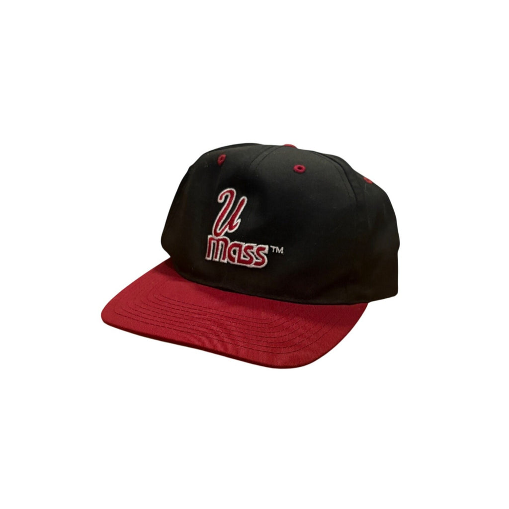 Vintage 90s The G Cap UMass Minutemen Snapback Hat Black NCAA