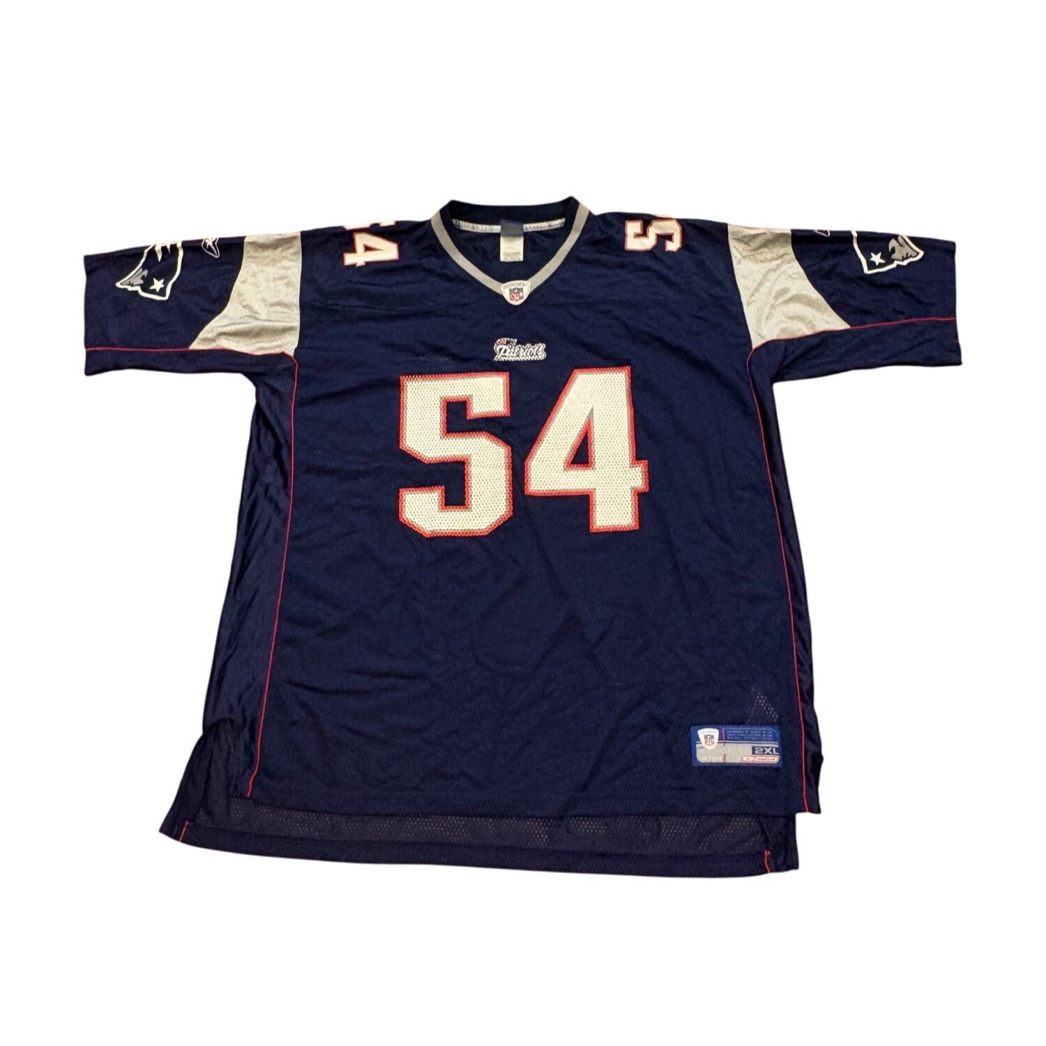 Reebok New England Patriots Tedy Bruschi #54 Home Blue NFL Football Jersey 2XL