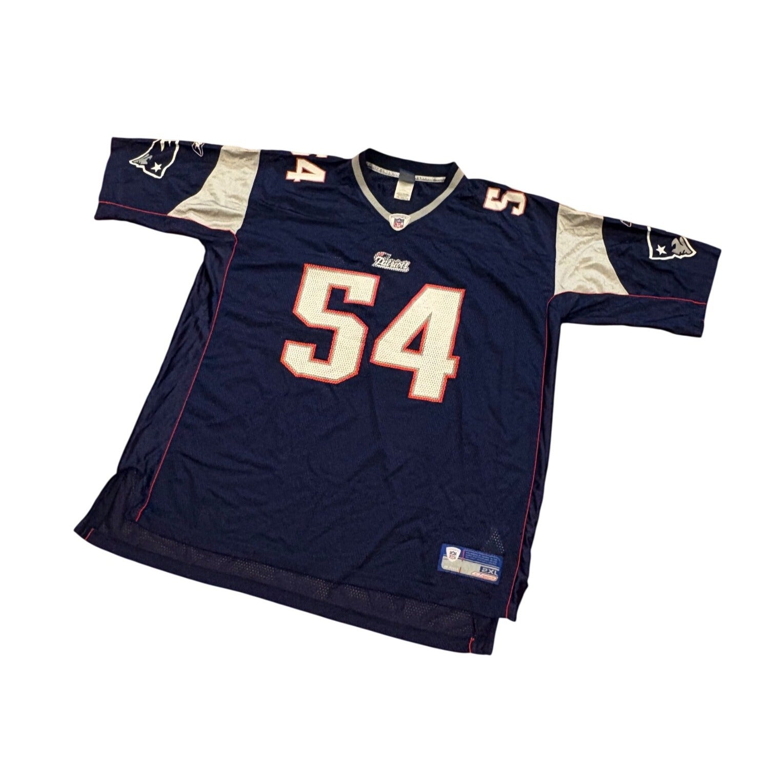 Reebok New England Patriots Tedy Bruschi #54 Home Blue NFL Football Jersey 2XL