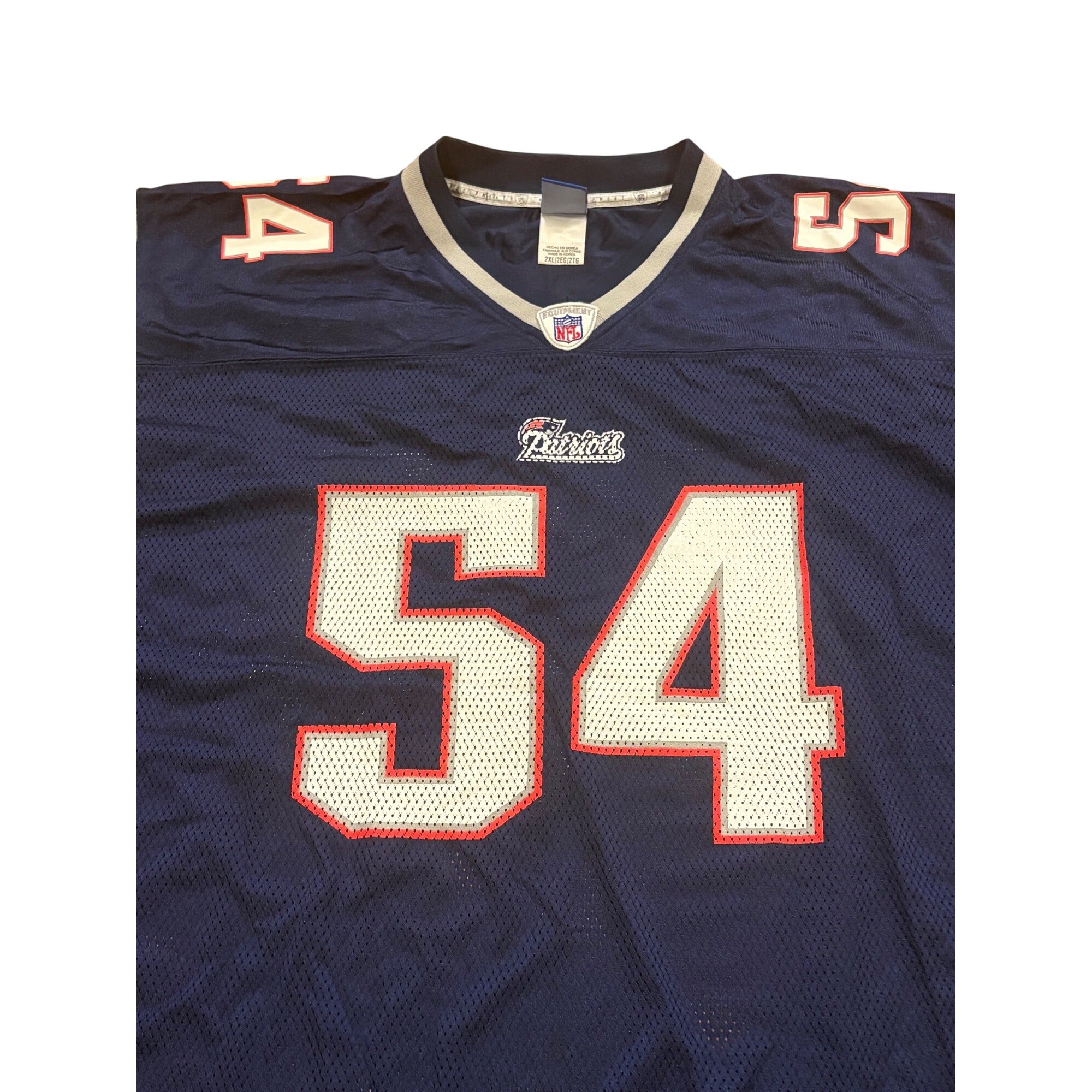Reebok New England Patriots Tedy Bruschi #54 Home Blue NFL Football Jersey 2XL