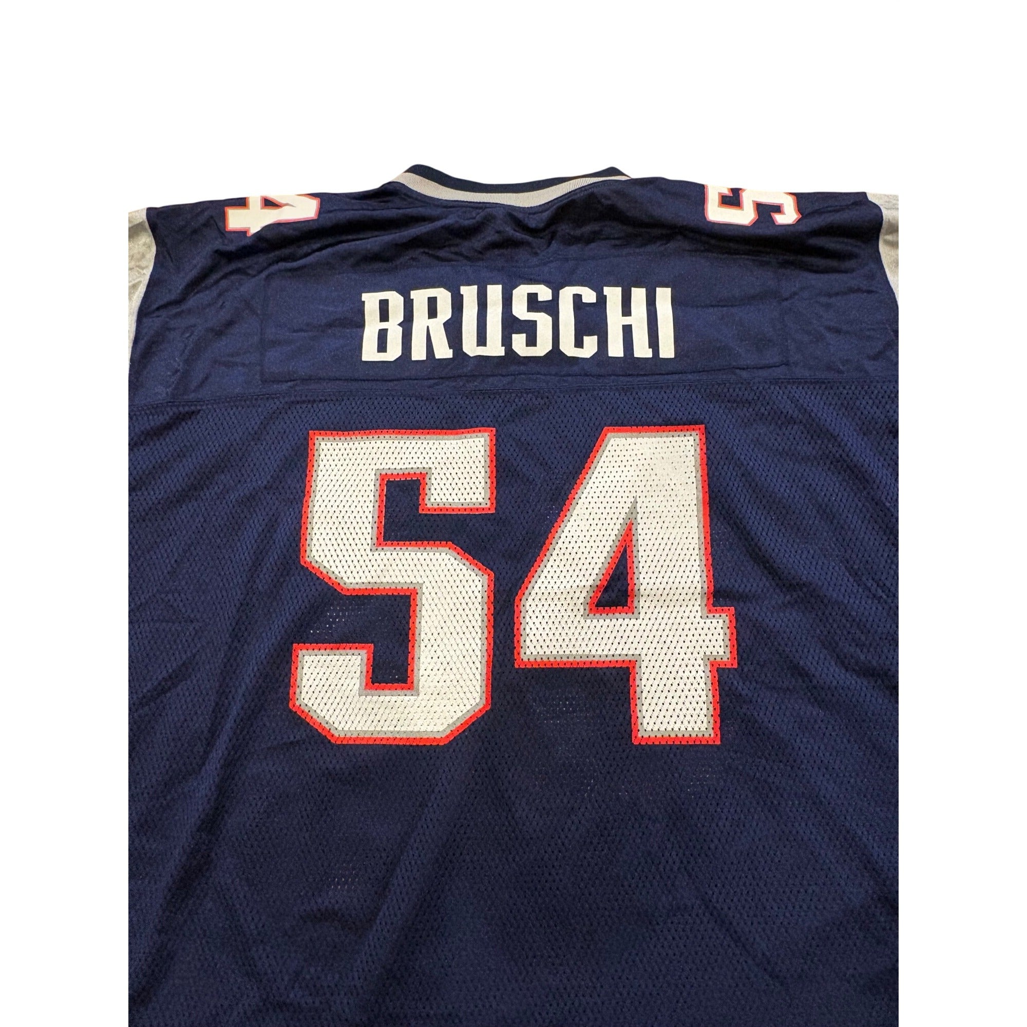 Reebok New England Patriots Tedy Bruschi #54 Home Blue NFL Football Jersey 2XL