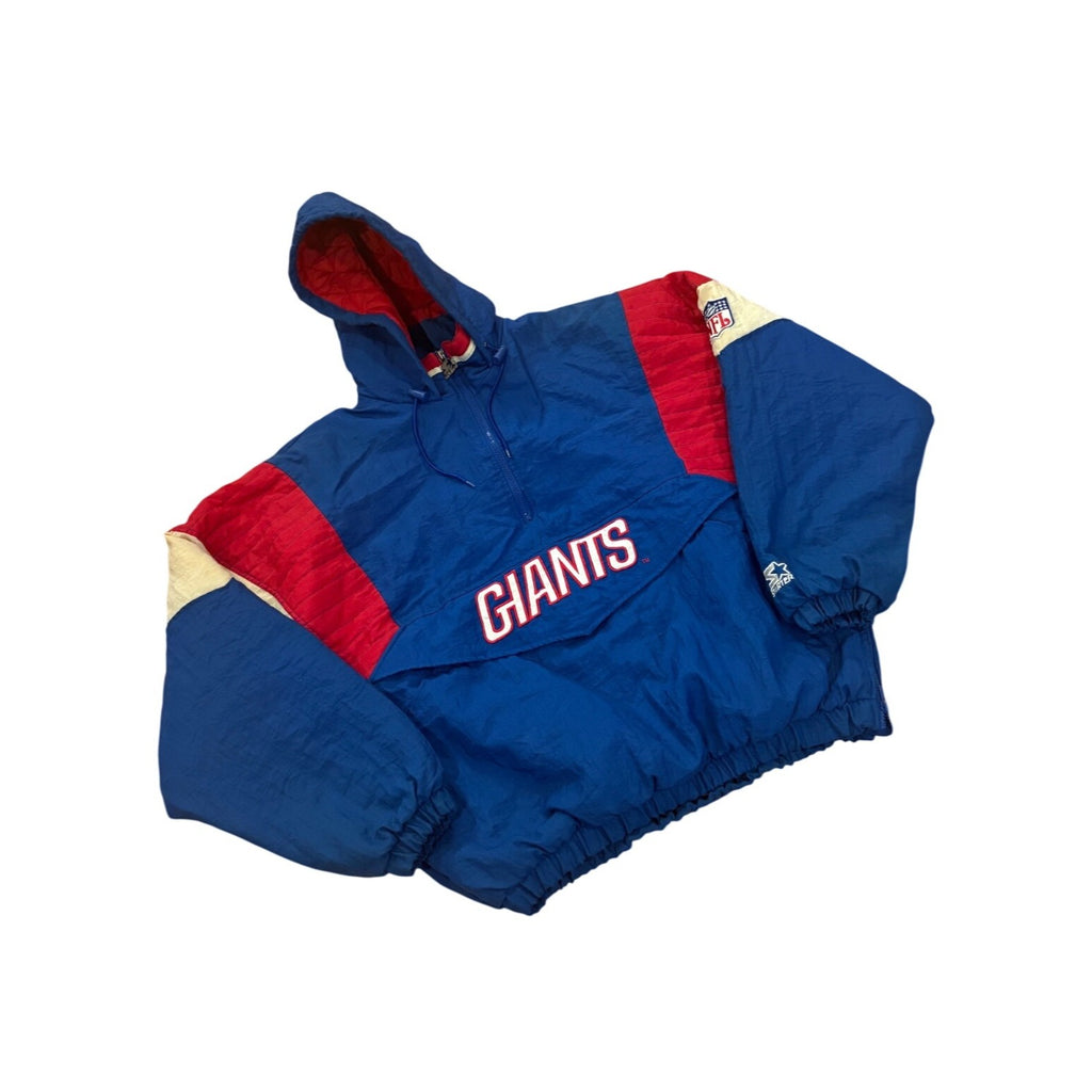 Vintage 90s Starter New York Giants NFL Pro Line Puffer Pullover Jacket Men's L