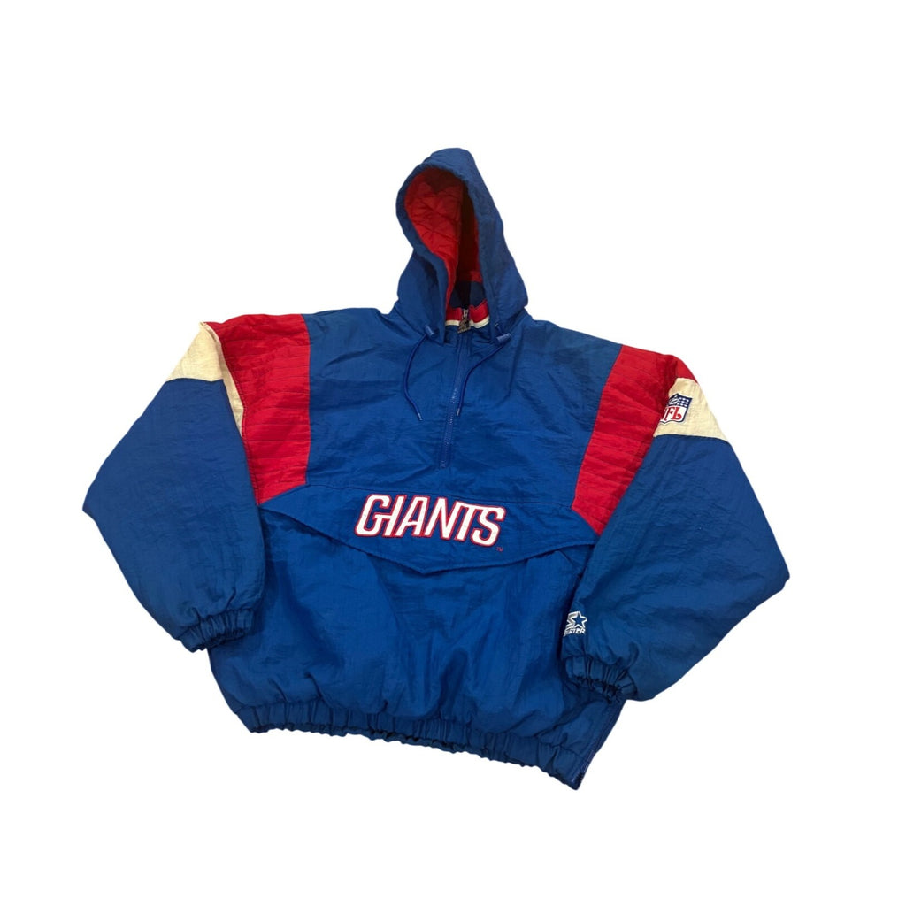 Vintage 90s Starter New York Giants NFL Pro Line Puffer Pullover Jacket Men's L
