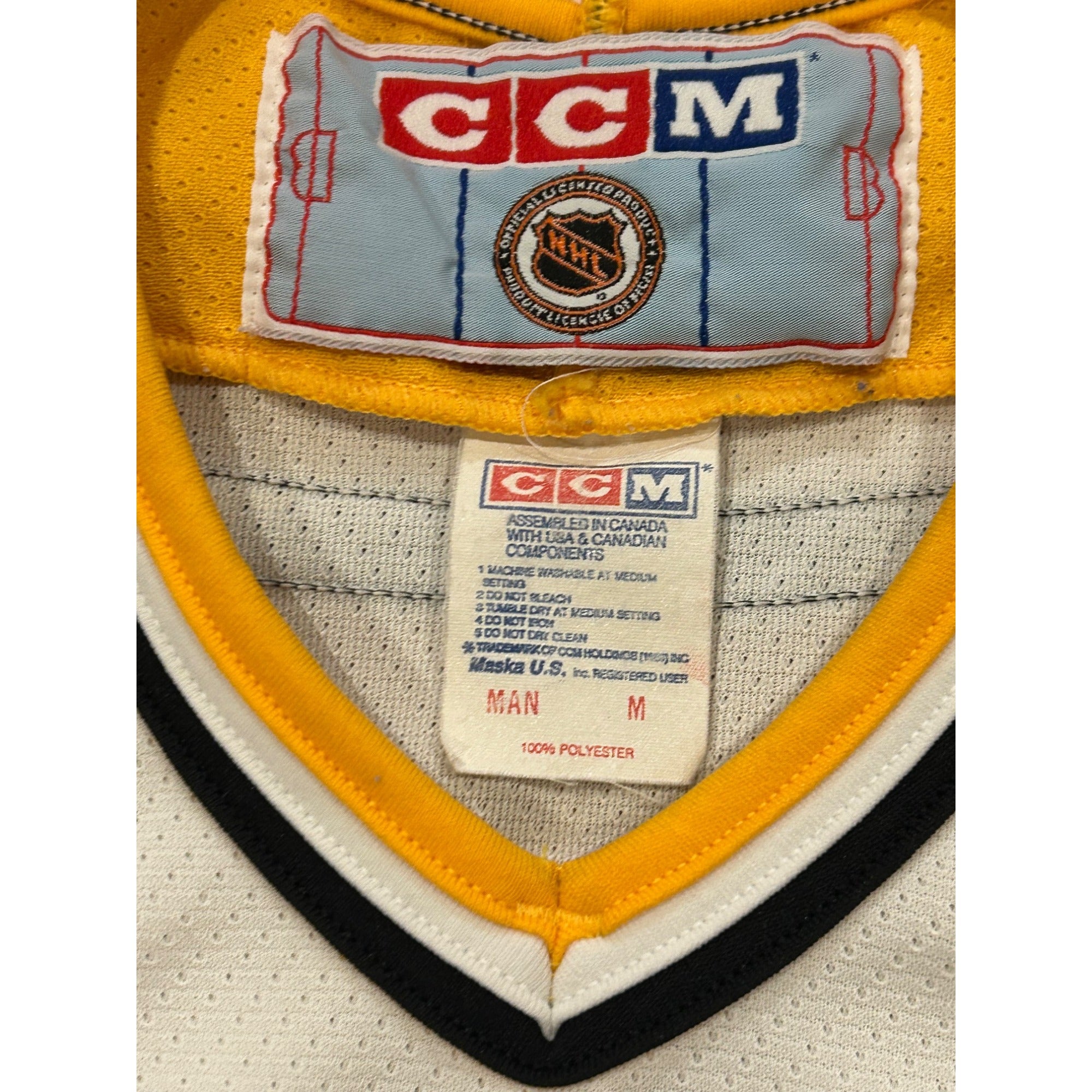 Vintage 1990's Pittsburgh Penguins CCM NHL Stitched Hockey Jersey Men's Medium