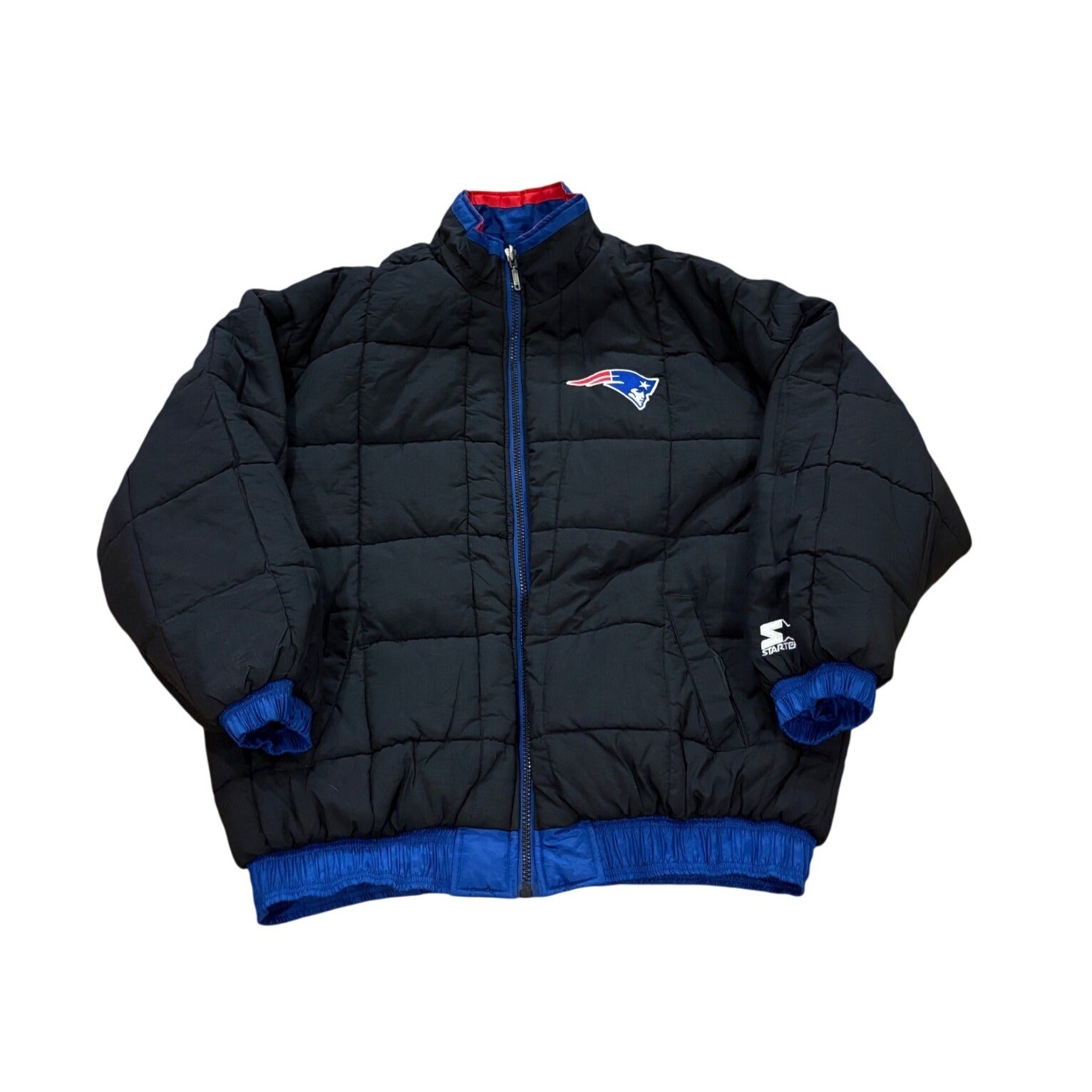 Vintage 90's Starter New England Patriots NFL Reversible Puffer Jacket Men's XL
