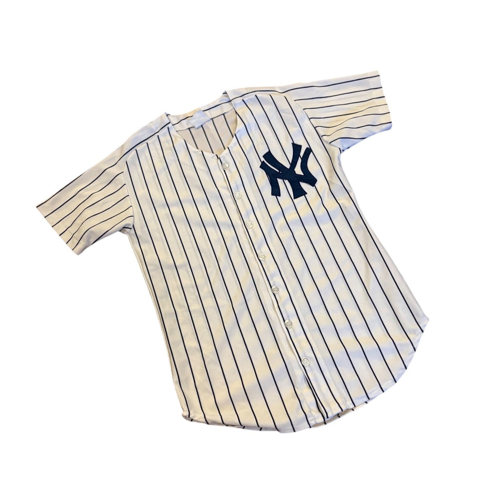Vintage 80's New York Yankees Stitched Home White MLB Jersey Men's Small