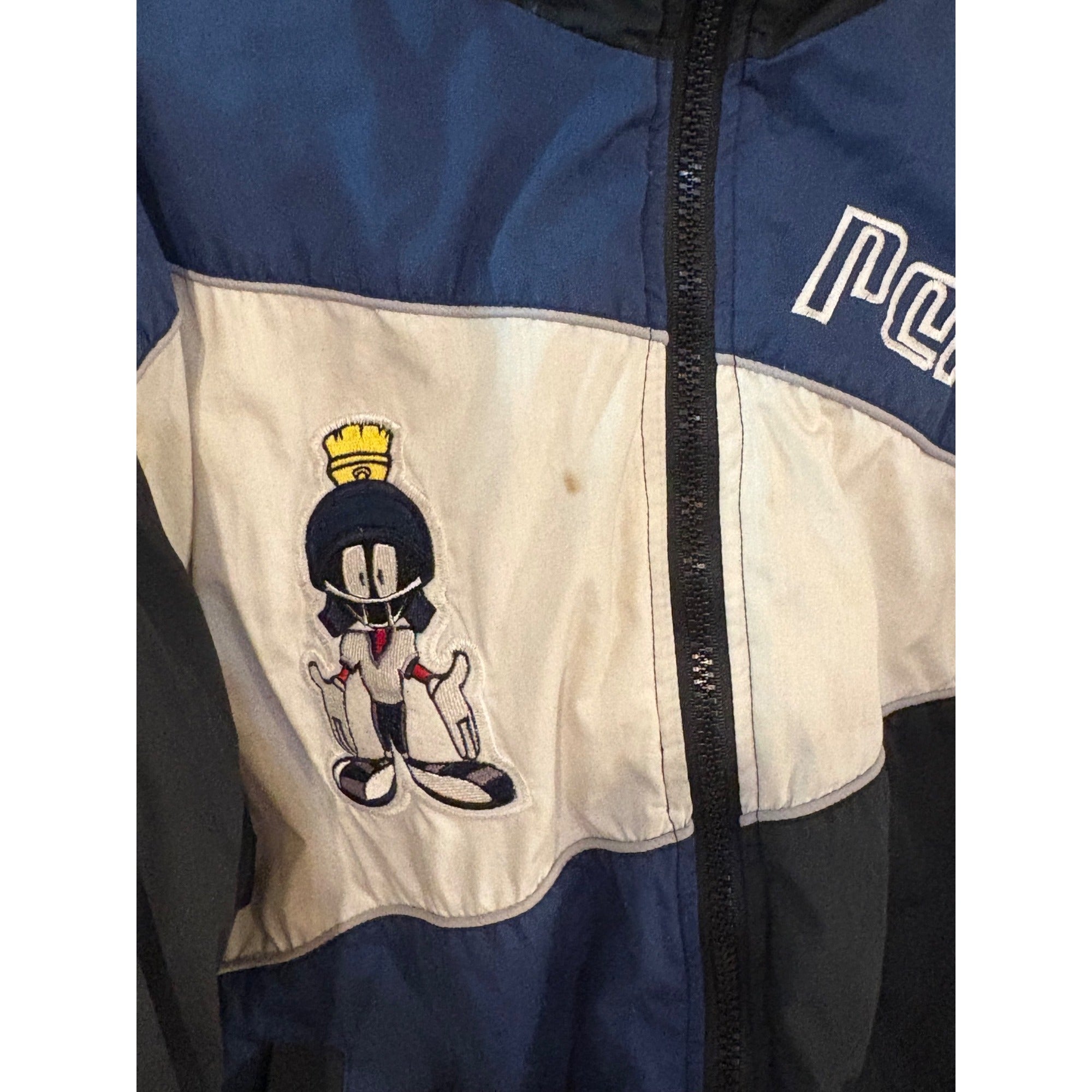 Rare Vintage 90’s Penn State Looney Tunes Zip Up Down Jacket Men XL Taz Marvin