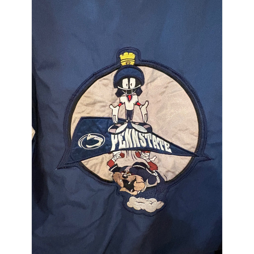 Rare Vintage 90’s Penn State Looney Tunes Zip Up Down Jacket Men XL Taz Marvin