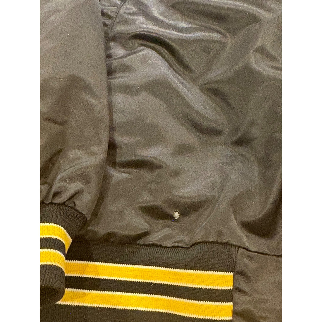 Vintage 80s Chalk Line Boston Bruins NHL Hockey Satin Jacket Black Men's Large