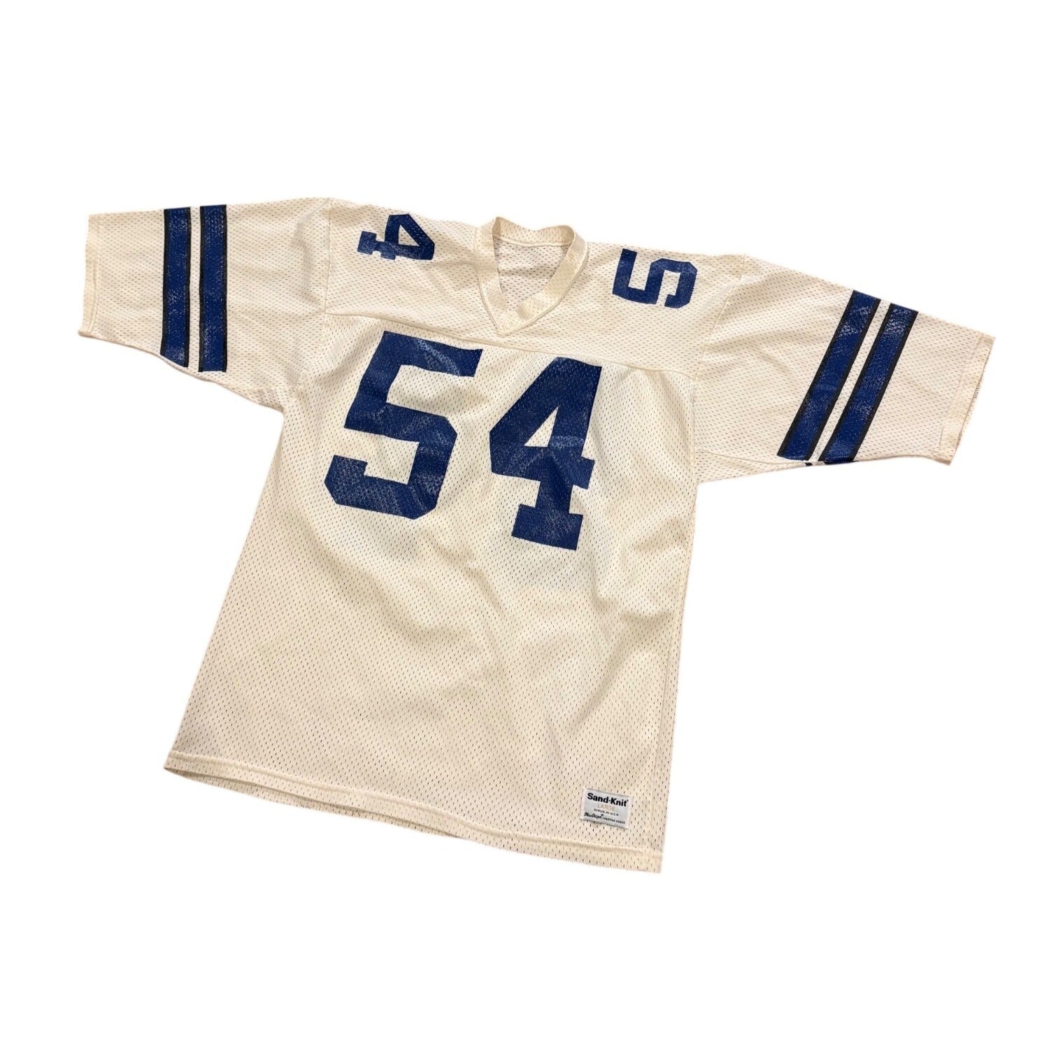Vintage 80s Sand-Knit Dallas Cowboys Randy White #54 White NFL Football Jersey L