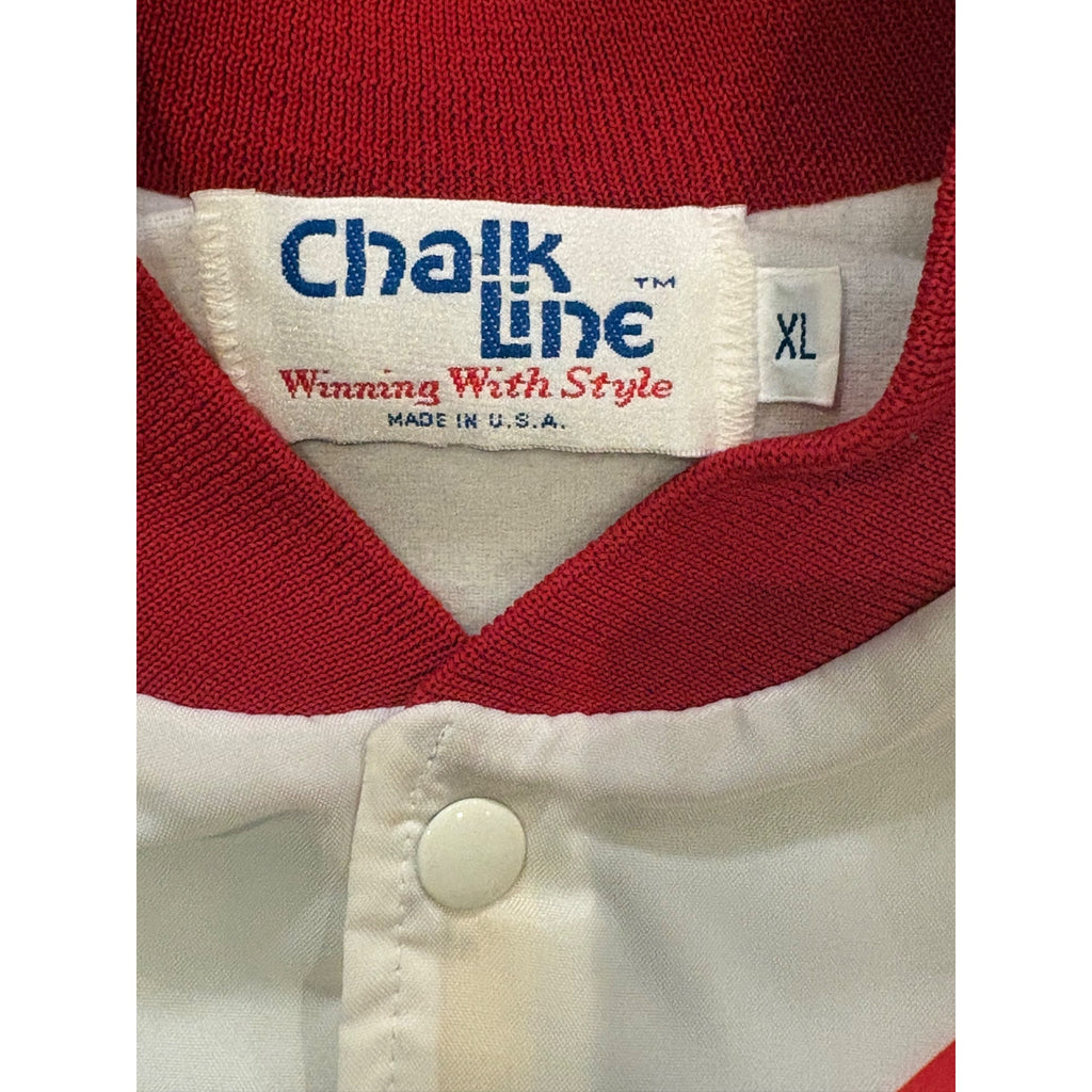 Vintage 80s Ohio State Buckeyes Chalk Line Fanimation Jacket USA Made Size XL
