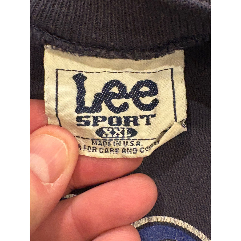 Vintage 90s Lee New England Patriots NFL Crewneck Sweatshirt Navy Blue Men's 2XL